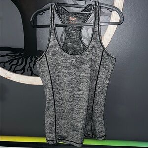 Gray Fitted Sleeveless Tank Top